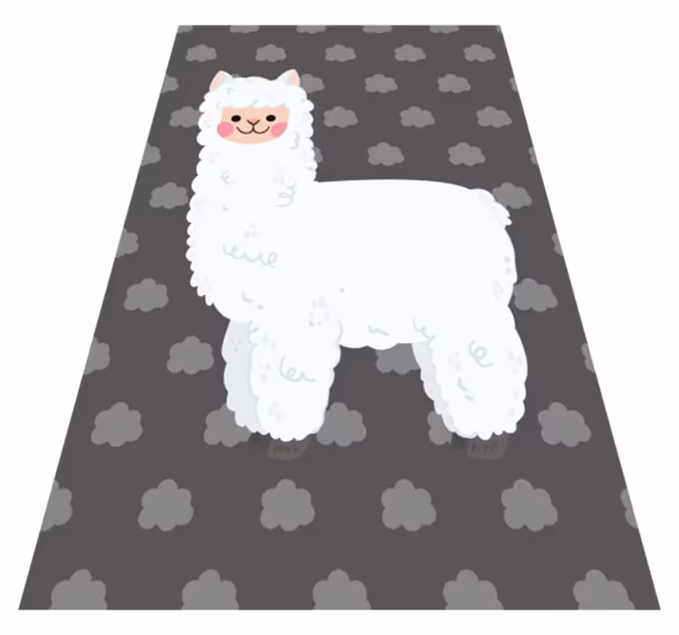 Alfombra vinílica infantil forma de alpaca juguetona - TenVinilo