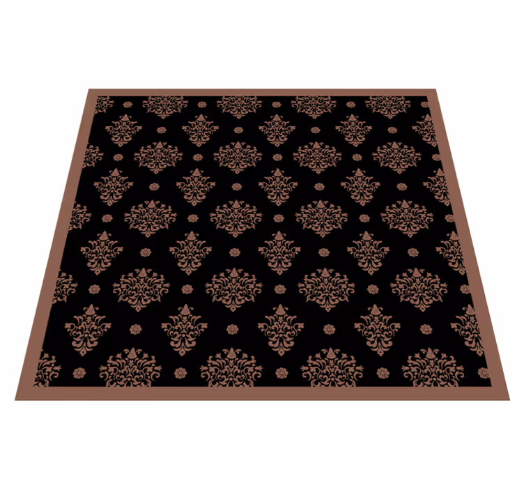 Alfombra vinílica despacho Patrón retro barroco - TenVinilo