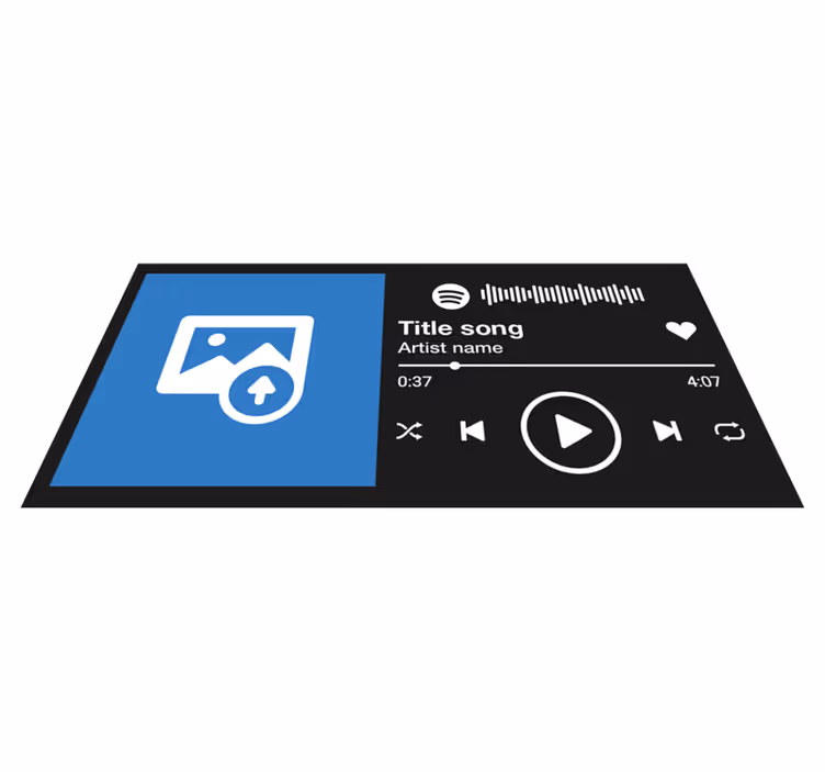 Alfombra vinílica con nombre Spotify música con texto e imagen - TenVinilo