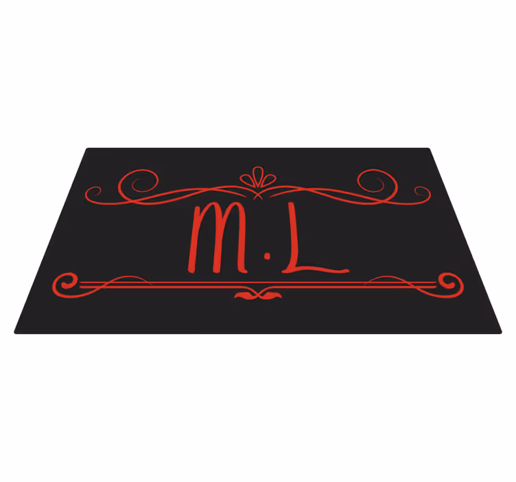 Alfombra vinílica personalizable elegancia monograma - TenVinilo