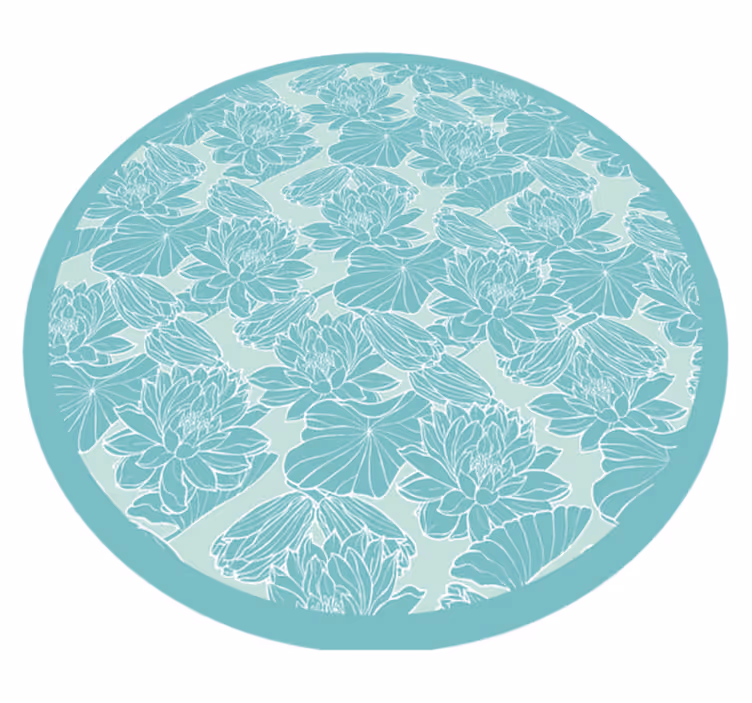 Alfombra vinílica flores círculo con motivos florales - TenVinilo