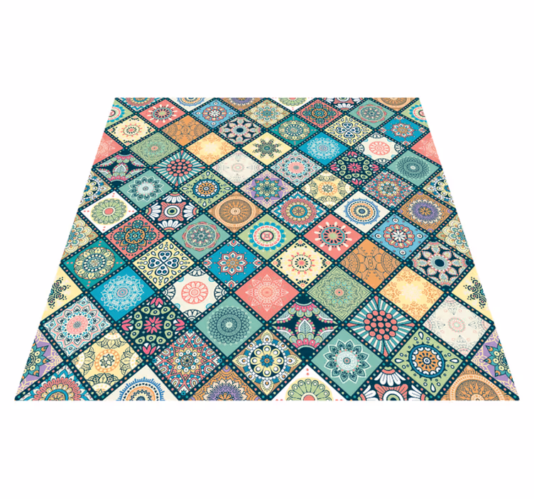 Alfombra vinílica mosaico patrón de mosaico - TenVinilo