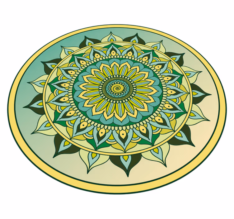 Alfombra vinílica mandala color verde - TenVinilo