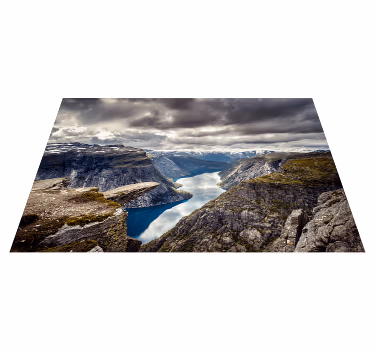Alfombra vinílica rectangular paisaje nórdico - TenVinilo