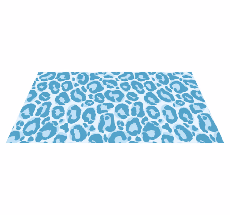 Alfombra vinílica animal print Estampado de leopardo azul - TenVinilo