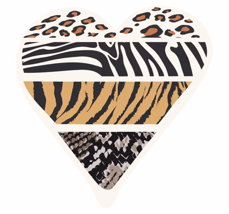 Alfombra vinílica animal print corazón de safari - TenVinilo