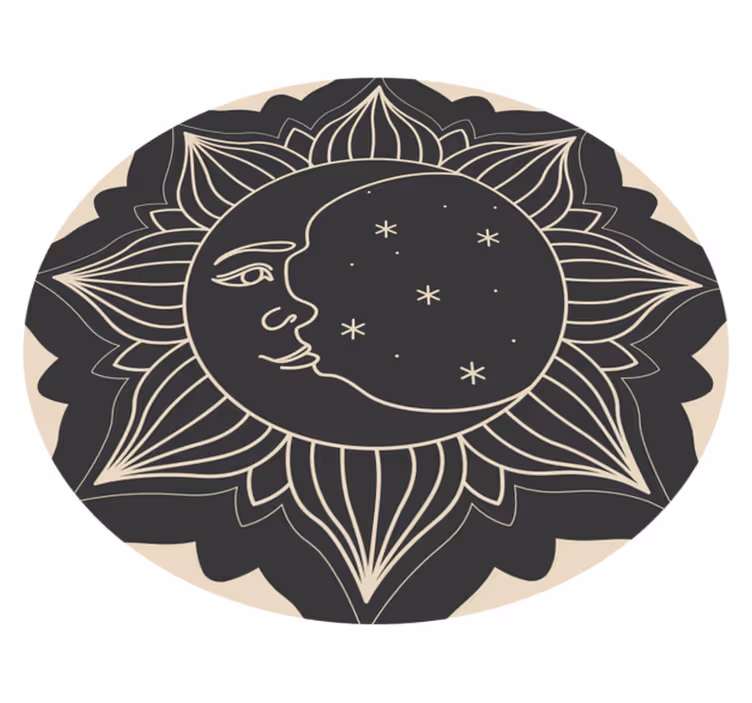 Alfombra vinílica mandala sol y luna - TenVinilo