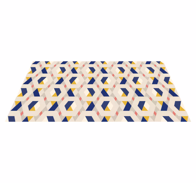 Alfombra vinílica moderna motivo geométrico hexagonal - TenVinilo