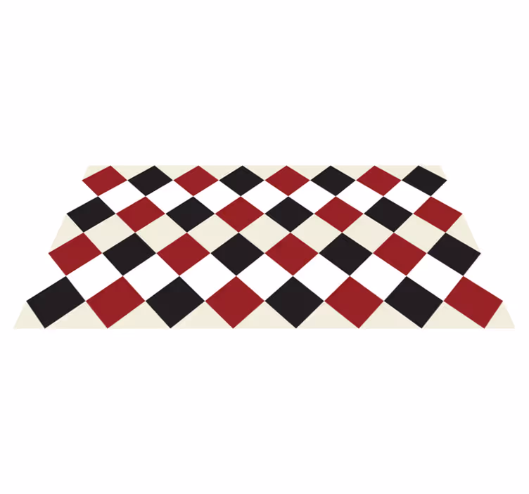 Alfombras de vinilo de azulejos Rombo rojo y negro - TenVinilo
