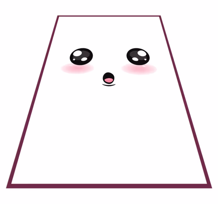 Alfombra vinílica infantil linda cara kawaii - TenVinilo