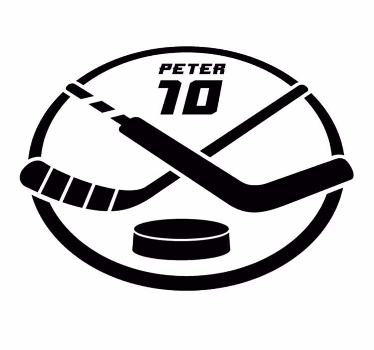 Alfombra vinílica personalizable emblema de hockey - TenVinilo