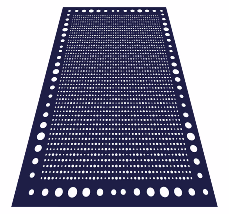 Alfombra vinílica geométrica borde de lunares - TenVinilo