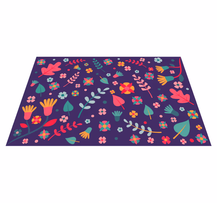 Alfombra vinílica flores explosión de color floral - TenVinilo
