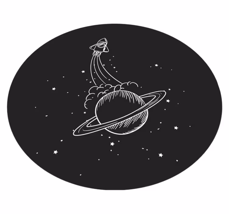 Alfombra vinílica bebé Cohete con estrellas - TenVinilo