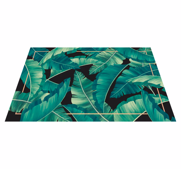 Alfombra vinílica dormitorio Hojas verde oscuro - TenVinilo