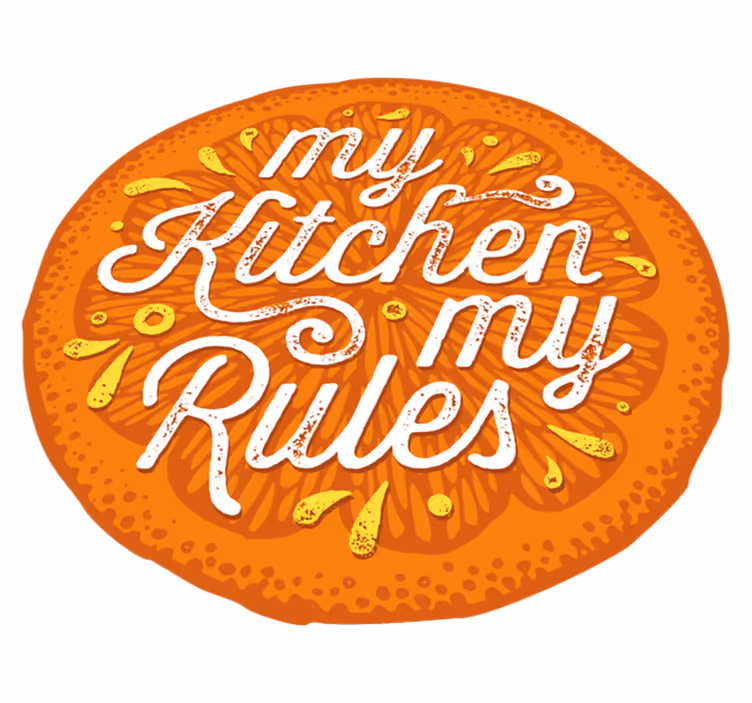 Alfombra vinílica con frase mis reglas de cocina - TenVinilo