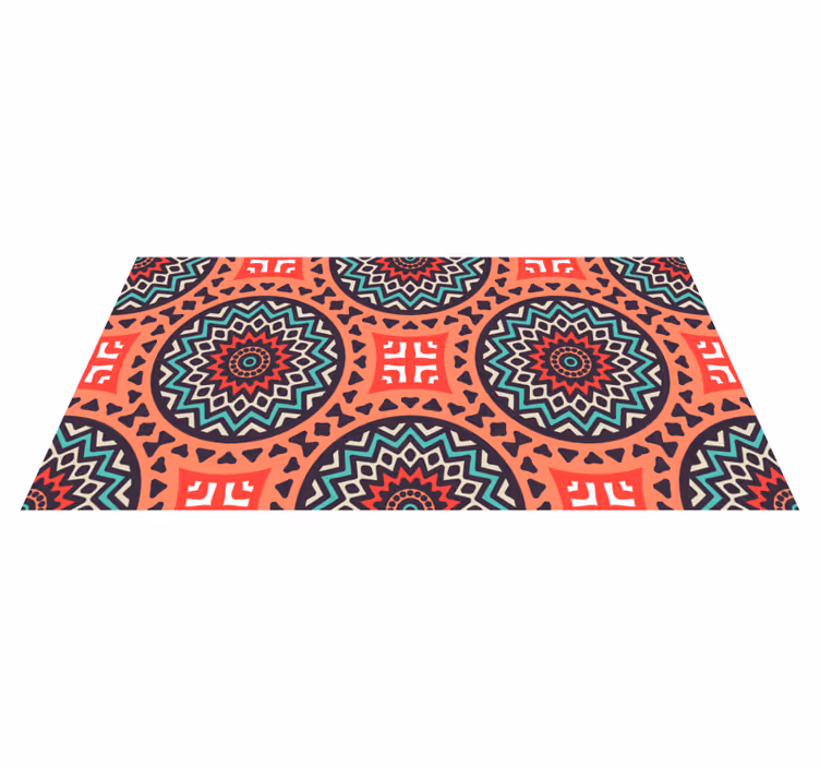 Alfombra vinílica mandala patrón de medallón geométrico - TenVinilo