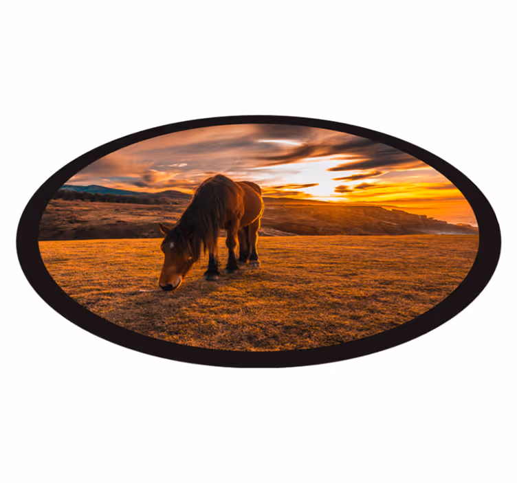 Aflombra vinílica animales majestuoso caballo comiendo - TenVinilo