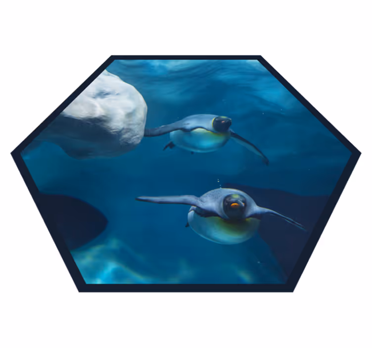 Aflombra vinílica animales escena de natación de pingüinos - TenVinilo