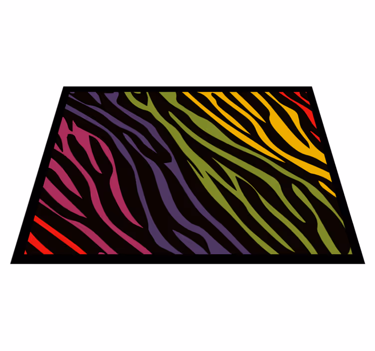 Alfombra vinílica animal print Estampado de cebra arcoíris - TenVinilo