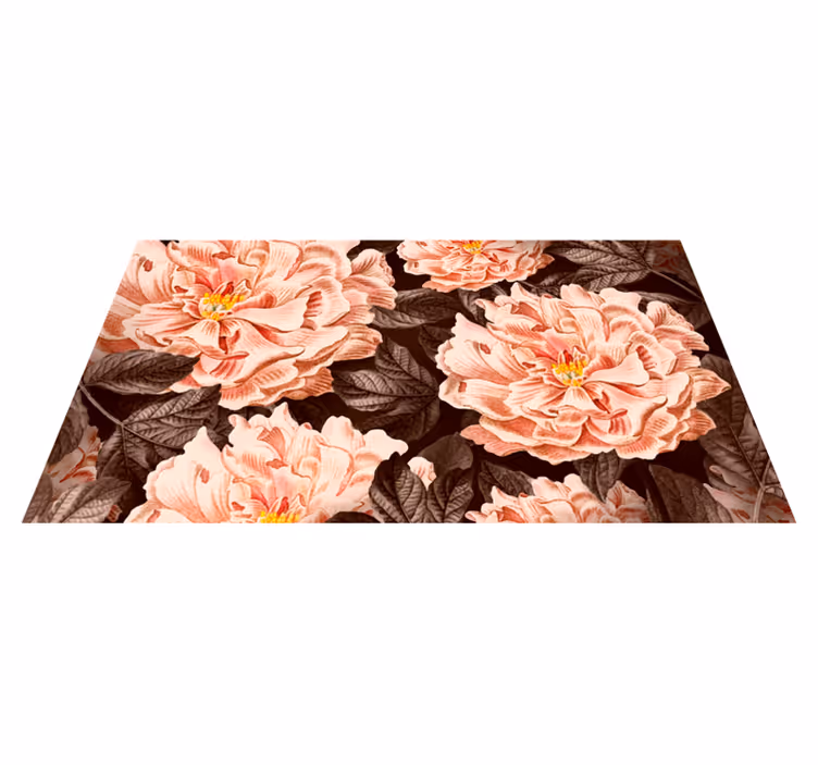 Alfombra vinílica flores flores florales elegantes - TenVinilo