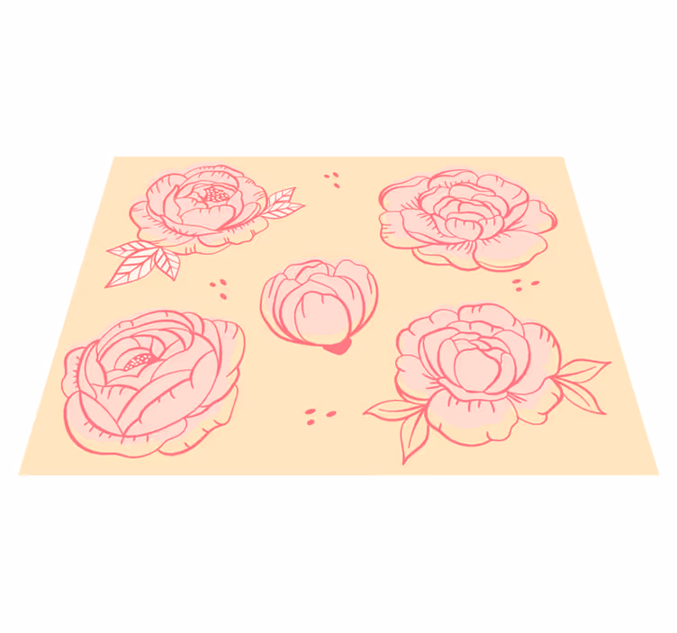 Alfombra vinílica flores motivo floral rosa - TenVinilo