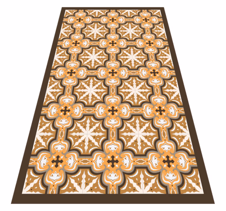 Alfombra vinílica cocina elegante emblema de estrella - TenVinilo