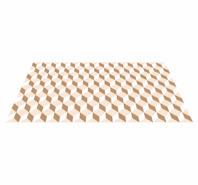 Alfombra vinilo cocina moderna cubos beige - TenVinilo
