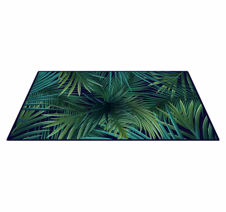 Alfombra vinílica naturaleza lienzo de hojas tropicales - TenVinilo