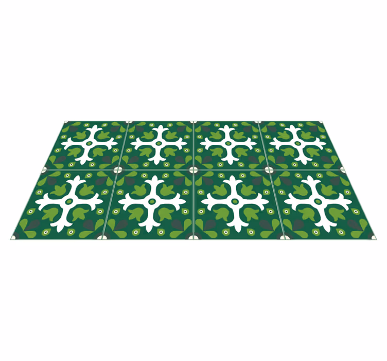 Alfombra vinílica naturaleza estampado botánico esmeralda - TenVinilo