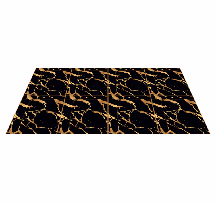 Alfombra vinílica imitación mármol efecto de motas doradas - TenVinilo