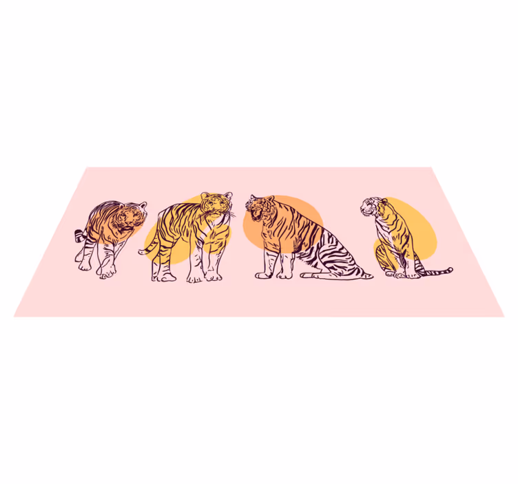 Aflombra vinílica animales ilustración de tigre enmarcada - TenVinilo