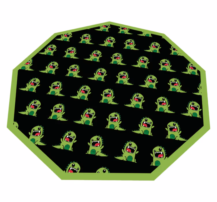 Alfombra vinílica infantil con diseño de criaturas cartoon - TenVinilo