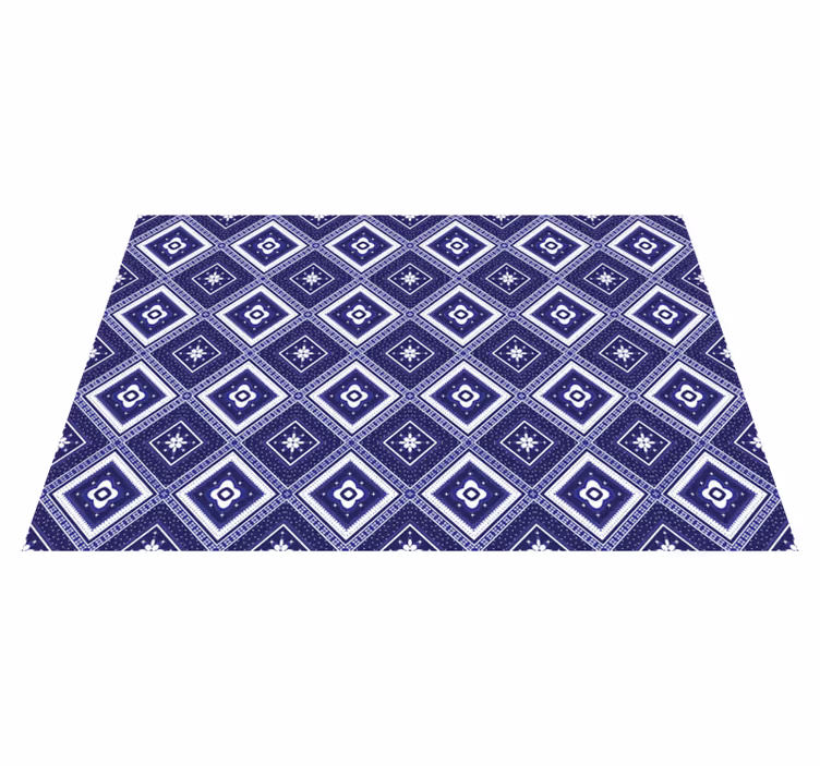 Alfombra vinílica hidráulica motivo de diamante azul - TenVinilo
