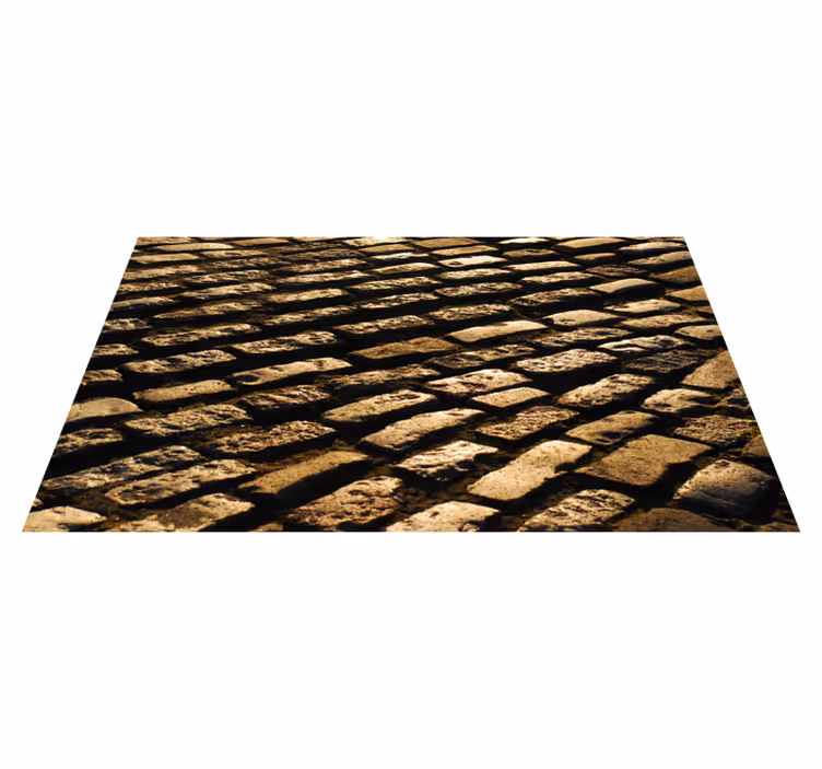 Alfombra vinílica imitación piedra camino adoquinado - TenVinilo