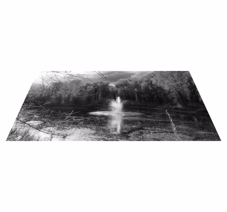 Alfombra vinílica dormitorio Bosque gris - TenVinilo