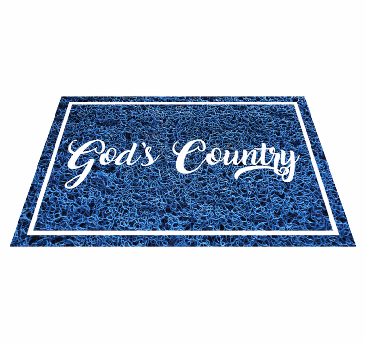Alfombra vinílica con frase cita del país de dios - TenVinilo