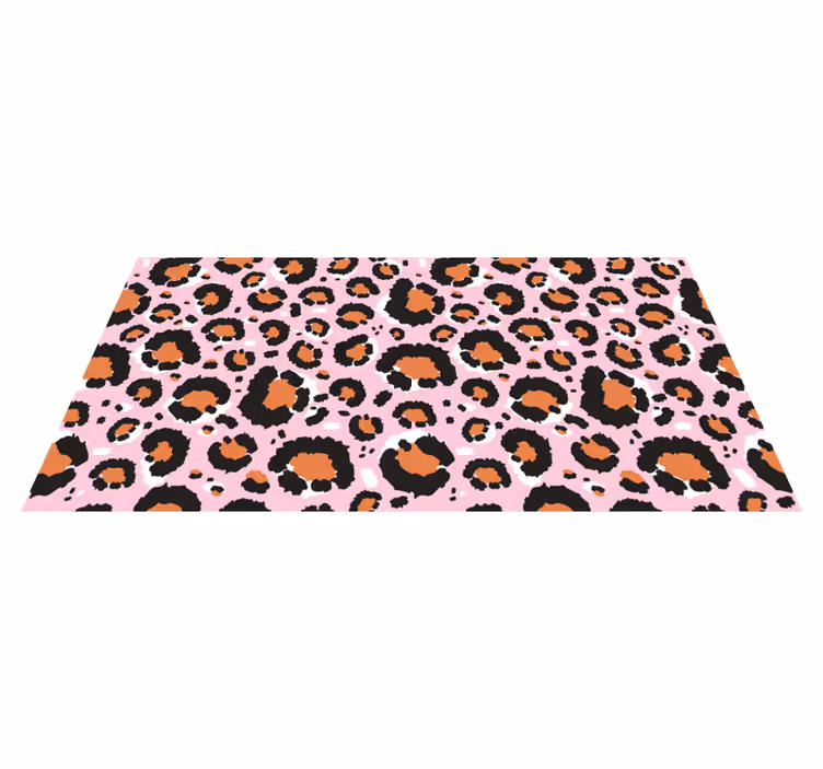 Alfombra vinílica animal print Estampado de leopardo rosa - TenVinilo