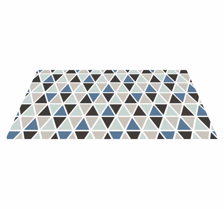Alfombra vinílica geométrica triángulos azules - TenVinilo