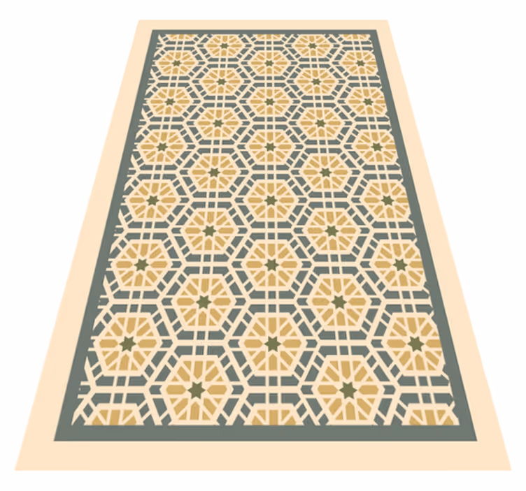 Alfombra vinílica dormitorio con diseño geométrico - TenVinilo