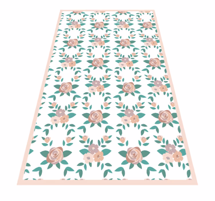 Alfombra vinílica flores diseño de rosas sencillas - TenVinilo