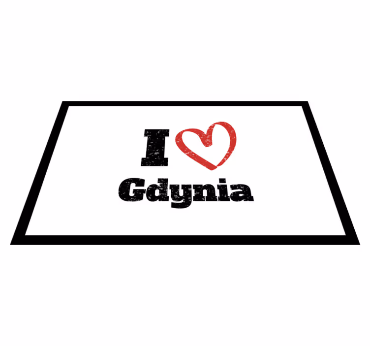Alfombra vinílica con frase me encanta gdynia - TenVinilo
