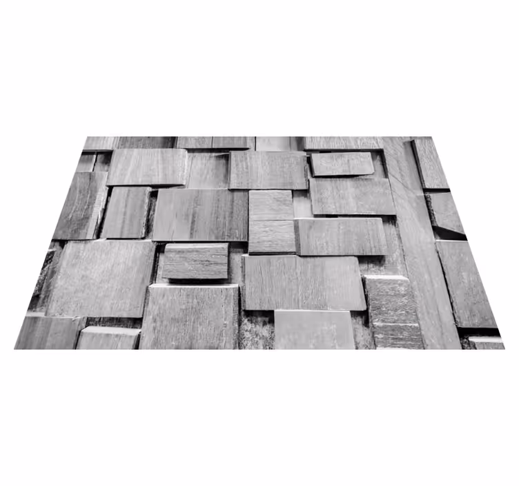 Alfombra vinílica imitación madera bloques texturizados - TenVinilo