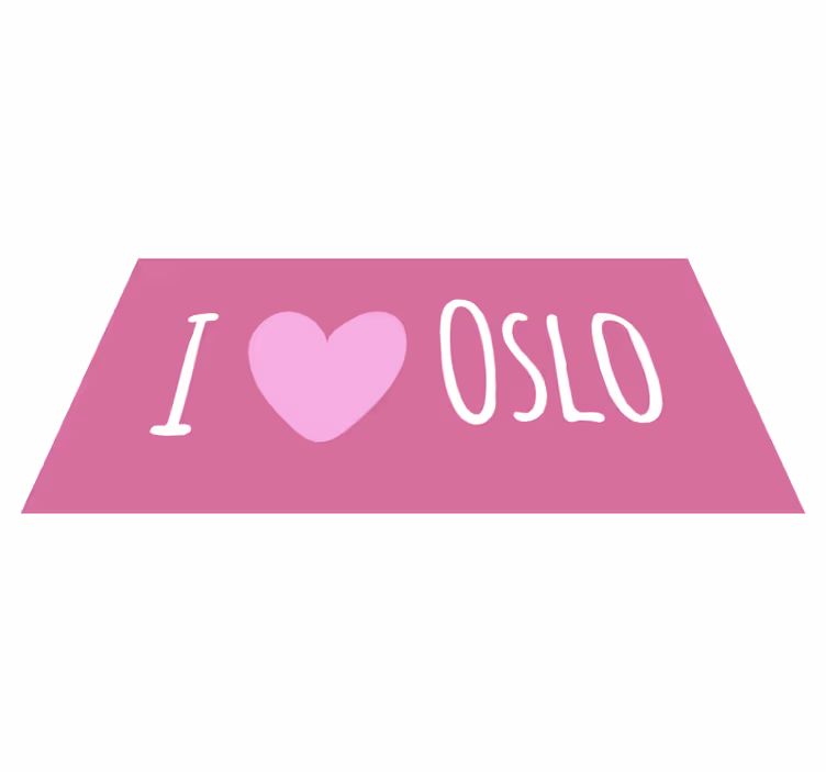 Alfombra vinílica con frase amo oslo diseño rosa - TenVinilo