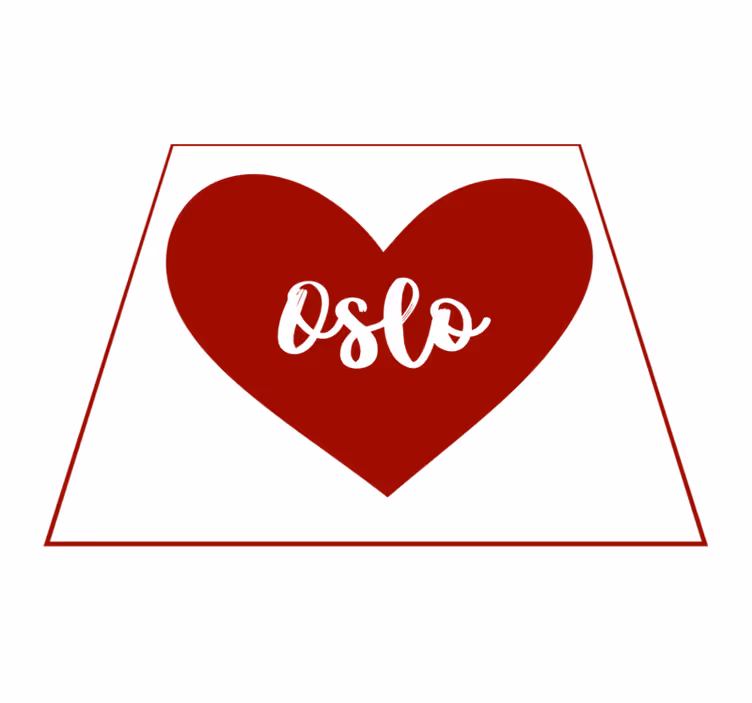 Alfombra vinílica con frase corazón de oslo - TenVinilo