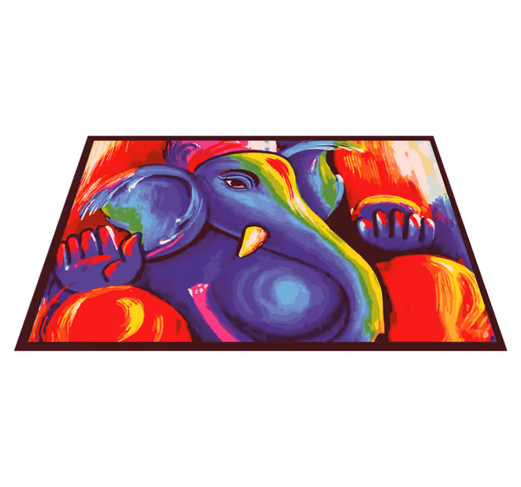 Aflombra vinílica animales arte de elefante colorido - TenVinilo