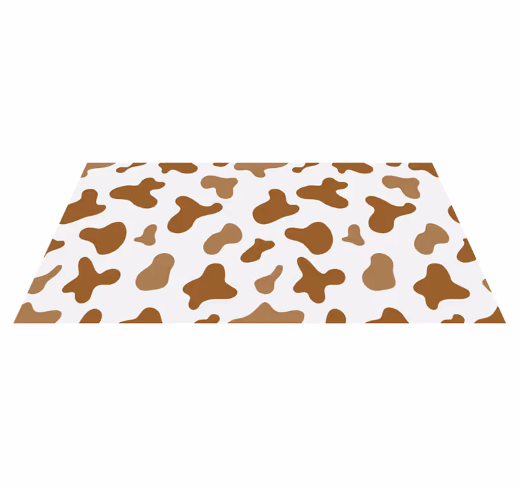 Alfombra vinílica animal print Manchas de vaca marrón - TenVinilo