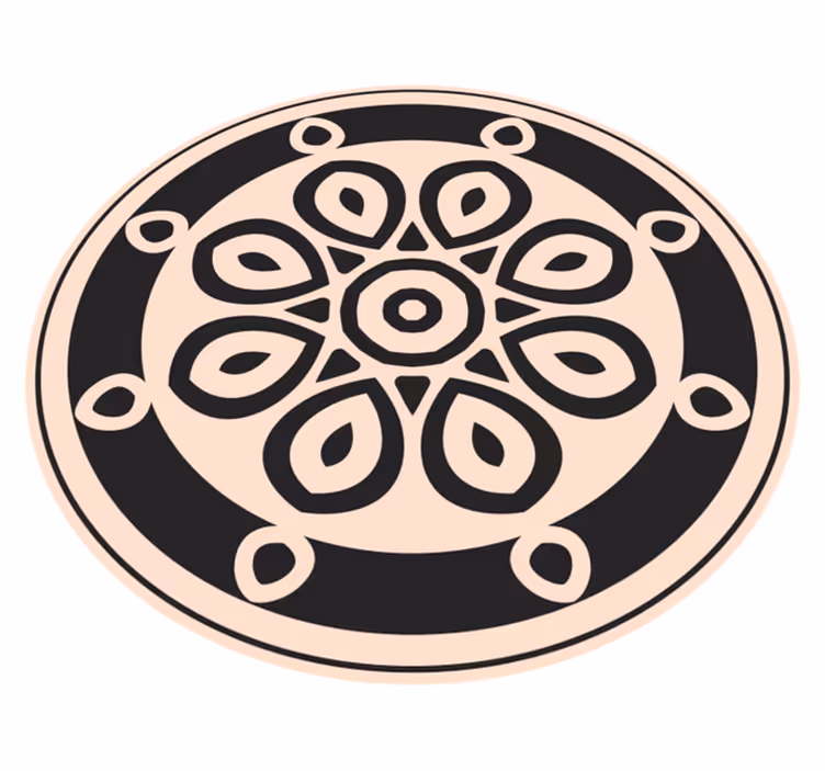 Alfombra vinílica mandala elegante motivo circular - TenVinilo