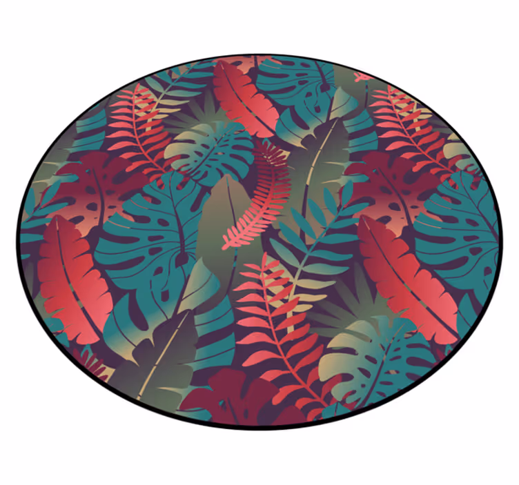 Alfombra vinílica naturaleza composición de hojas tropicales - TenVinilo