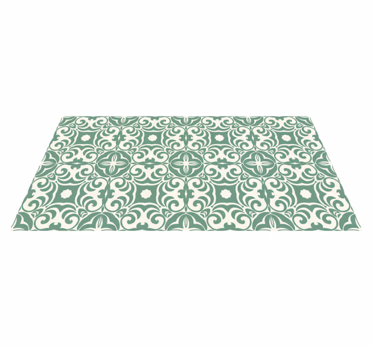Alfombra vinílica salón hidráulica tonos esmeralda - TenVinilo